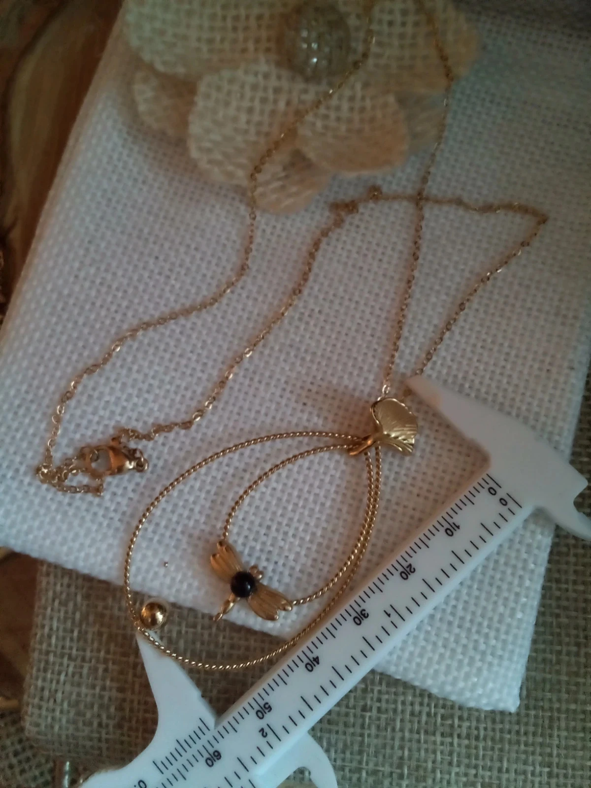 Collier bohème nature libellule et pierre d'obsidienne 🖤 – photo 2